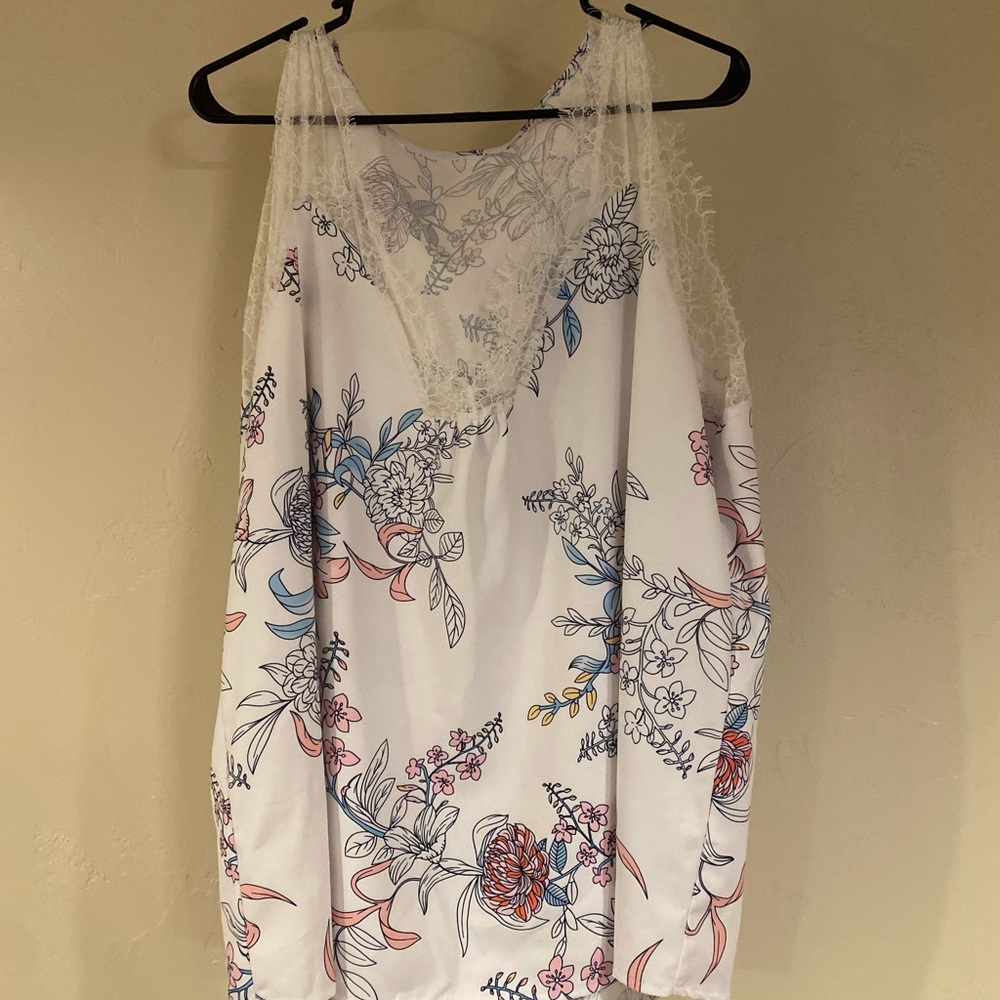 White lace tank